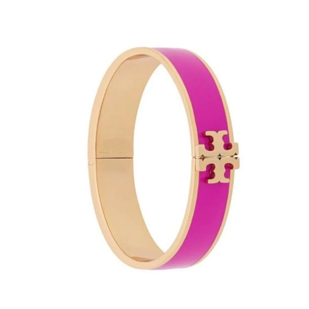 Tory Burch Pink &amp; Gold Kira Enameled Bracelet - Picture 3 of 5